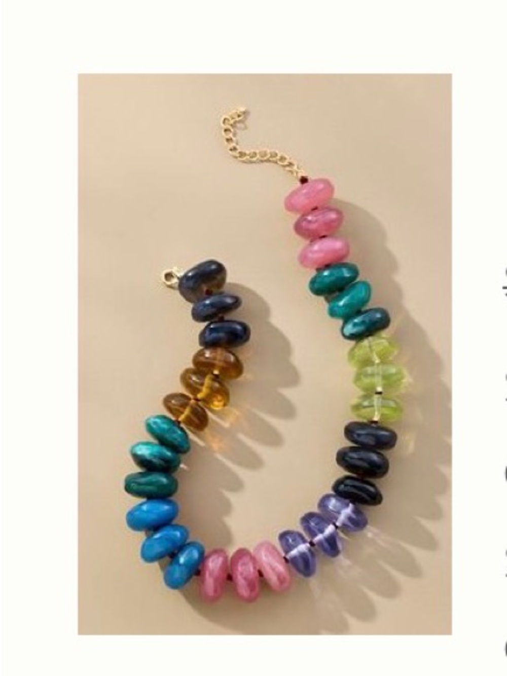 Anthropologie Bowie Glass Bead Statement Necklace - Pink, Blue, Green, Purple